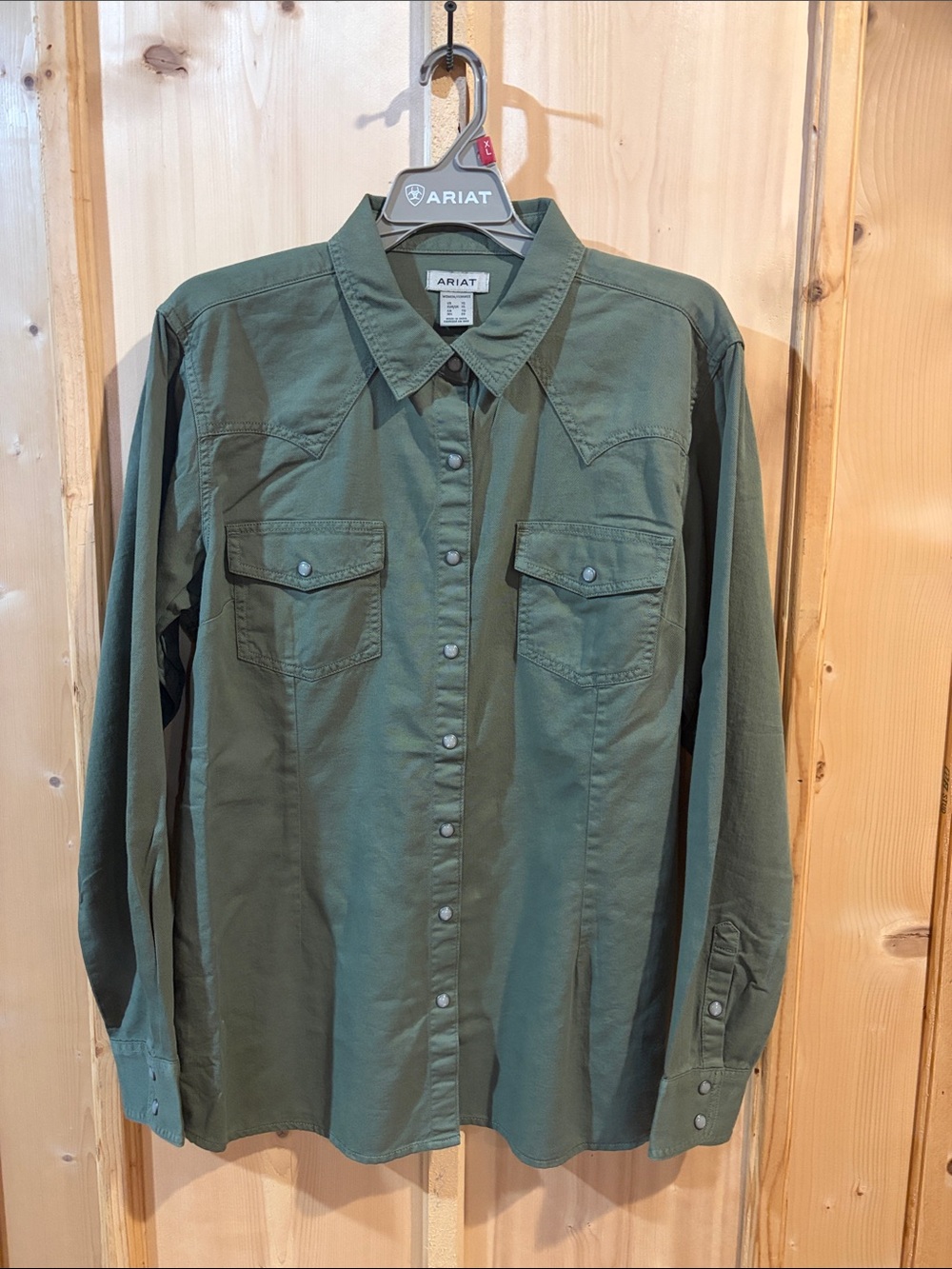 Ariat Olive Green Western Snap-Front Shirt